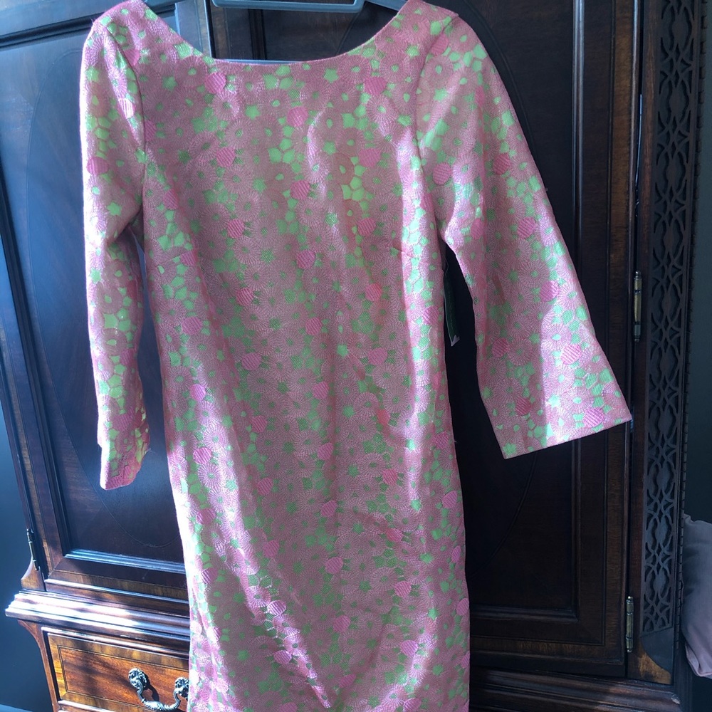 Lilly Pulitzer pink and lime green dress